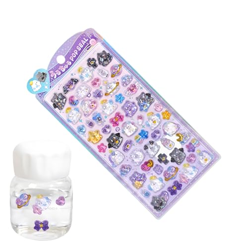 Pavsicgn Süße Sticker für Teenager,3D Deko Aufkleber | Kristalloptik Deko Aufkleber aus Harz für Journaling Handy Flasche Auto von Pavsicgn