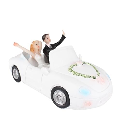 Pawcean Hochzeitstortenaufsätze für Hochzeitstorten mit dem Auto – Brautpaar Figuren für Hochzeitstorten, Brautparty-Dekor Pawcean Hochzeitstortenaufsätze für Hochzeitstorten mit dem Auto – Brautpaar Figuren für Hochzeitstorten, Brautparty-Dekor von Pawcean