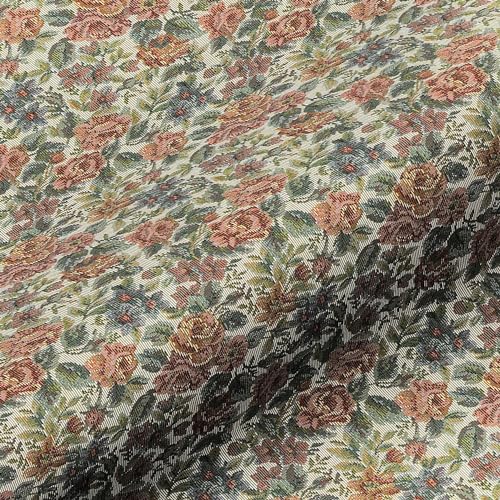 Möbelstoff Marc 532 - Gobelin Blumenmuster Meterware Blumen Polsterstoff Jacquard zum Nähen von Pawdocci