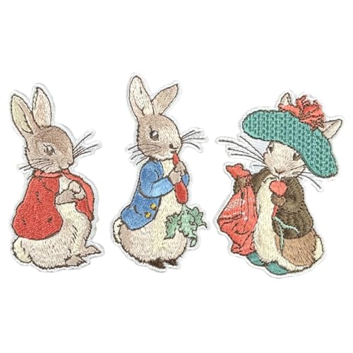 Pawprint Family Peter Rabbit, Flopsy und Benjamin Bunny Aufnäher Set | Offizielles Merchandise von Beatrix Potter's The Tale of Peter Rabbit Pawprint Family Peter Rabbit, Flopsy und Benjamin Bunny Aufnäher Set | Offizielles Merchandise von Beatrix Potter's The Tale of Peter Rabbit von Pawprint Family