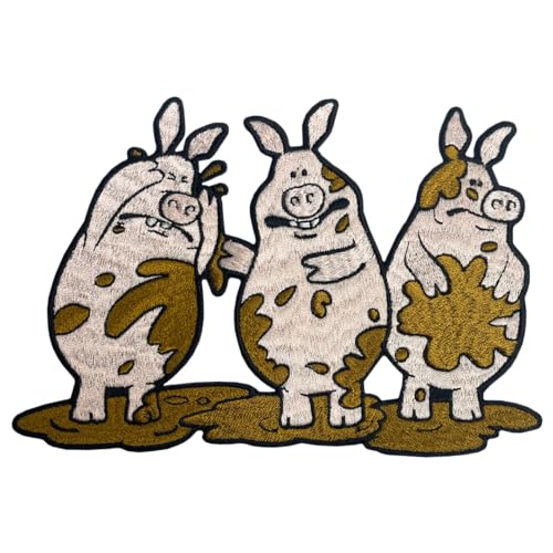 Pawprint Family The Pigs Aufnäher zum Aufnähen, offizielles Lizenzprodukt von Shaun das Schaf von Pawprint Family