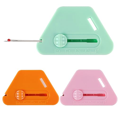 3 Stück Magnetische Nahtführung für Nähmaschinen, Rosa + Grün + Orange, Kunststoffe Material, Nähmaschinen-Zubehör, mit Präzisionswaage, Geeignet für Kleidung, Hosen, Stoffe von Pawsautomotively