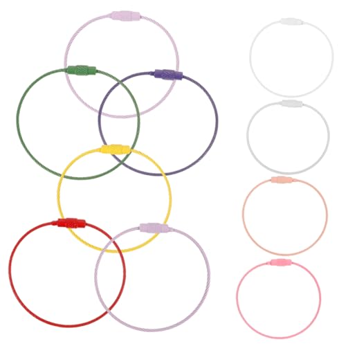 10 x multifunktionale Edelstahl-Schlüsselanhänger-Ringe – verschiedene Farben zum Basteln, zur Herstellung von Anhängern und zur Schlüsselorganisation von PawwJoy