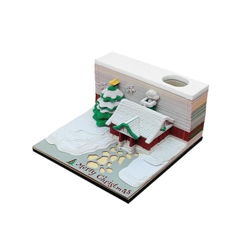 3D-Notizblock für Weihnachtsbaum, mit Acryl-Staubschutz, festliche Schreibtischdekoration, DIY, Urlaubs-Notizblock, 8 x 8 x 4,7 cm 3D-Notizblock für Weihnachtsbaum, mit Acryl-Staubschutz, festliche Schreibtischdekoration, DIY, Urlaubs-Notizblock, 8 x 8 x 4,7 cm von PawwJoy