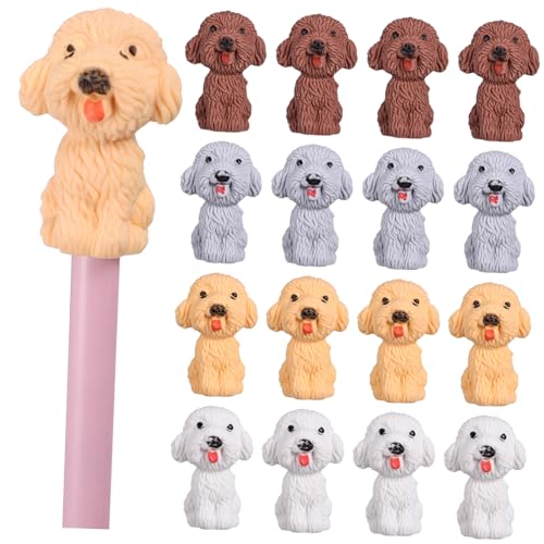 40 Stück niedliche Hunde-Radiergummis, Mini-Tier-Bleistiftaufsätze, verschiedene Farben für Schulbedarf 40 Stück niedliche Hunde-Radiergummis, Mini-Tier-Bleistiftaufsätze, verschiedene Farben für Schulbedarf von PawwJoy