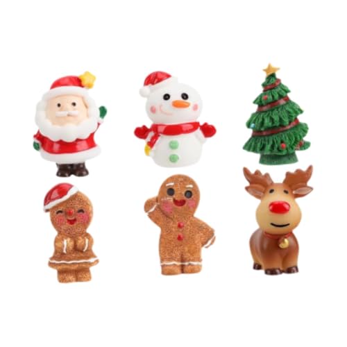 6 x Weihnachts-Kuchenaufsatz-Set, Weihnachtsmann, Rentier, Schneemann, Weihnachtsbaum, Lebkuchenmann, Frau, Kuchendekorationen für Urlaub, Party, Hochzeit, Dessert 6 x Weihnachts-Kuchenaufsatz-Set, Weihnachtsmann, Rentier, Schneemann, Weihnachtsbaum, Lebkuchenmann, Frau, Kuchendekorationen für Urlaub, Party, Hochzeit, Dessert von PawwJoy