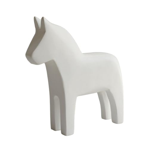 PawwJoy Handgeschnitzte Holzfigur, skandinavische Tischdekoration, Ornament, Statue, Skulptur für Regal, Tischdekoration, 15 x 14 x 4,5 cm, Weiß von PawwJoy