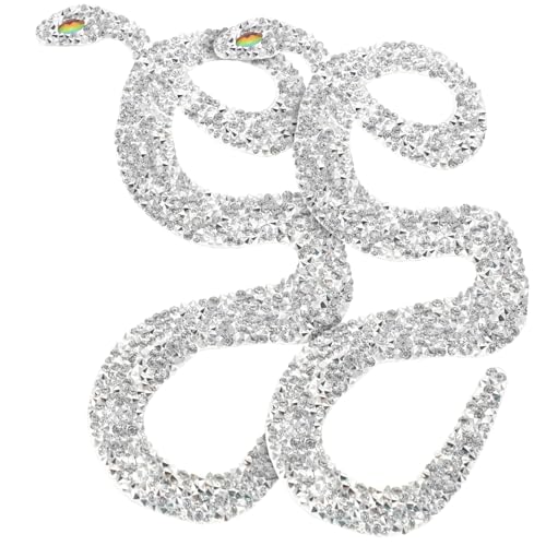 Snakelike Rückenflicken für Kleidung – dekorative Schmelzkleber-Reparaturflicken – Multifunktions-Nähflicken zum Selbermachen, Silber, 17 x 8 cm von PawwJoy