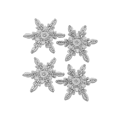 Weiße Schneeflocken-Perlen-Nähflicken – 2 Stück DIY bestickte Applikationen für Kleidung und Accessoires – 8 x 0,5 cm Weiße Schneeflocken-Perlen-Nähflicken – 2 Stück DIY bestickte Applikationen für Kleidung und Accessoires – 8 x 0,5 cm von PawwJoy