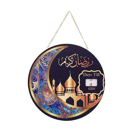 Paxrmuky Ramadan Kalender aus Holz - 2024 DIY Eid Mubarak Adventskalender für Zuhause Hängen - Ramadan Dekorationen Kinder Geschenk，Stil 01 von Paxrmuky