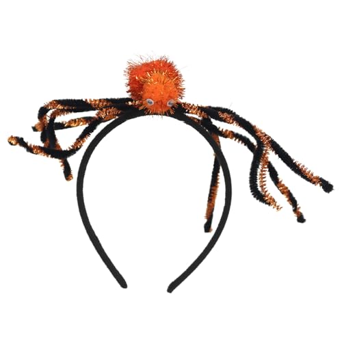 Paxrmuky Spinne Halloween Stirnband, Gruseliges Haarband mit Spinne und Augen, gruseliges Kostümzubehör für Halloween, Fasching, Karnevalsparty (black with red) von Paxrmuky