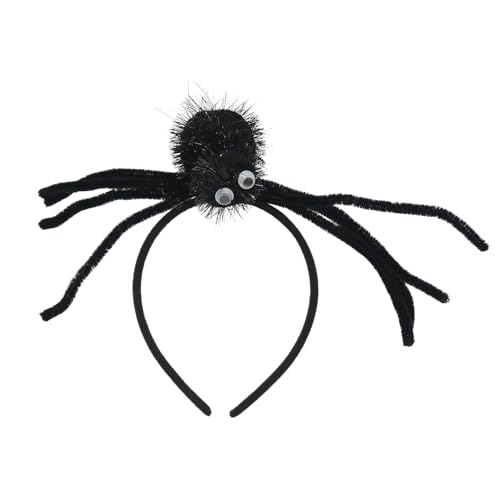 Paxrmuky Spinne Halloween Stirnband, Gruseliges Haarband mit Spinne und Augen, gruseliges Kostümzubehör für Halloween, Fasching, Karnevalsparty von Paxrmuky