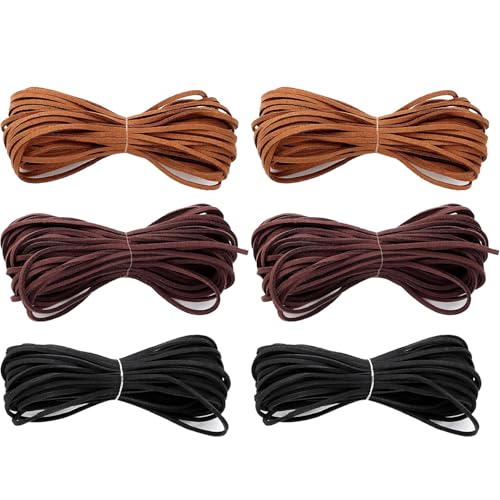 Lederband, Lederband für Ketten, Lederriemen, Lederbands 3mm, Lederschnur 3mm, 6 Stück in Schwarz, Dunkelbraun und Hellbraun, 10m pro Stück, Ideal für DIY-Projekte und Schmuckherstellung Lederband, Lederband für Ketten, Lederriemen, Lederbands 3mm, Lederschnur 3mm, 6 Stück in Schwarz, Dunkelbraun und Hellbraun, 10m pro Stück, Ideal für DIY-Projekte und Schmuckherstellung von PceGan