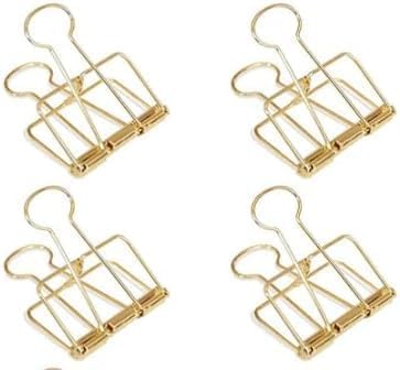 4 x goldfarbene hohle Drahtbinder-Clips, Papierbinder-Clips, große Binder- und Büroklammern, Klemmverschlüsse, Büroprodukte (51 mm) von Pchnfei