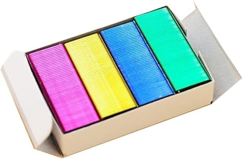 Mini-Heftklammern, 800 Stück, für Heimwerker, Geschäft, Heftklammern, Standard-Bücher-Heftklammern, Mini-Farbklammern, Büroklammern, Büro-Schulbedarf (24/6 mm) von Pchnfei