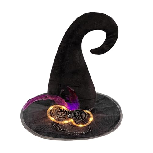 Pcingsia Halloween-Kostüm, Hexenhüte, Zaubererhüte, Hexenhüte für Damen, schwarzer Hexenhut, Halloween-Kostüm mit Schwarz für Halloween-Kostüm Pcingsia Halloween-Kostüm, Hexenhüte, Zaubererhüte, Hexenhüte für Damen, schwarzer Hexenhut, Halloween-Kostüm mit Schwarz für Halloween-Kostüm von Pcingsia