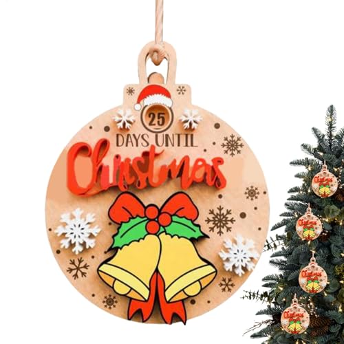 Pcingsia Holz-Weihnachts-Countdown-Kalender - Countdown bis Weihnachten Wandschild Holzkalender - Saisonaler 25 Tage Countdown Weihnachtsstatue für Schlafzimmer, Arbeitszimmer von Pcingsia
