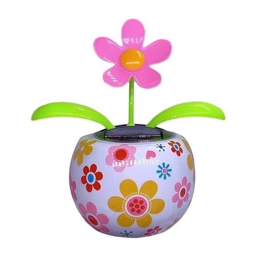 Pcingsia Solarbetriebenes Auto-Ornament | Wackelkopf-Auto-Ornamente | lebendige Solarenergie schüttelnde Blume Ornament für Tischdekoration von Pcingsia