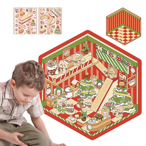 Pcingsia Weihnachtshaus-Aufkleber, Miniatur-Cartoon-Szenen-Aufkleber – Erstellen Sie Ihre eigenen kleinen Raumszenen-Aufkleber-Set für Wände, Schreibtische, Bücherregale Pcingsia Weihnachtshaus-Aufkleber, Miniatur-Cartoon-Szenen-Aufkleber – Erstellen Sie Ihre eigenen kleinen Raumszenen-Aufkleber-Set für Wände, Schreibtische, Bücherregale von Pcingsia