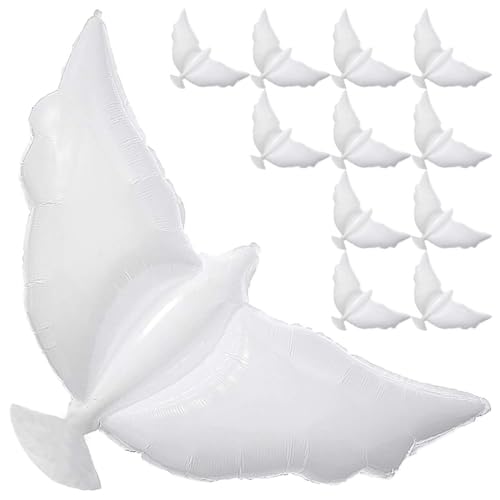 Pcivzxam 12 Stück Taubenballons Zur Gedenkfeier in Weiß für die -Freisetzung - Partydekorationen - Biologisch Abbaubare Engelslaternen für Beerdigungen von Pcivzxam