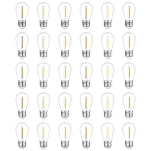 Pcivzxam 30er-Pack Lichterketten für Den Außenbereich, wasserdichte S14-Ersatzbirne, E26-Sockel, Warmweiß Pcivzxam 30er-Pack Lichterketten für Den Außenbereich, wasserdichte S14-Ersatzbirne, E26-Sockel, Warmweiß von Pcivzxam