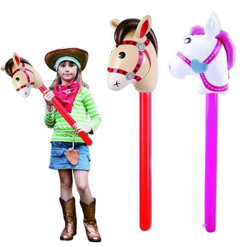 2 Stück Aufblasbares Pferd, 39 Zoll Steckenpferd Aufblasbares Stabpferd, Steckenpferd für Kinder Luftballon Pferd Spielzeug für Cowboy Thematische Party, Ideal für Geburtstagsfeier und Kinderparty 2 Stück Aufblasbares Pferd, 39 Zoll Steckenpferd Aufblasbares Stabpferd, Steckenpferd für Kinder Luftballon Pferd Spielzeug für Cowboy Thematische Party, Ideal für Geburtstagsfeier und Kinderparty von PcvGef