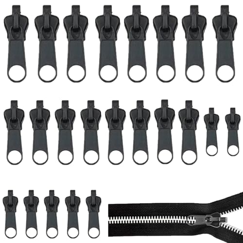 24 Stück Reißverschluss Reparatur set, 3 Größen Reisverschluss-zipper Ersatz, Abnehmbare reisverschluss-reparaturset Set für Jacke, Gepäck, Rucksäcke, Schlafsack, Praktisches Zubehör 24 Stück Reißverschluss Reparatur set, 3 Größen Reisverschluss-zipper Ersatz, Abnehmbare reisverschluss-reparaturset Set für Jacke, Gepäck, Rucksäcke, Schlafsack, Praktisches Zubehör von PcvGef