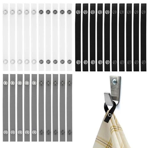 30 Stück Handtuchaufhänger, 15×1.2cm Aufhänger für Handtücher, Handtuchclips ohne Nähen für Küche, Bad und Camping, Schwarz, Weiß, Grau 30 Stück Handtuchaufhänger, 15×1.2cm Aufhänger für Handtücher, Handtuchclips ohne Nähen für Küche, Bad und Camping, Schwarz, Weiß, Grau von PcvGef