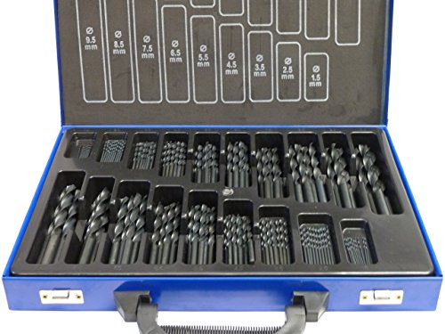 PeTools, 170tlg. Spiral-Bohrer HSS-R (1-10mm), DIN338, Typ N, Metallbohrer, Stahlbohrer von PeTools