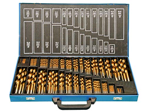 PeTools (+500%) Spiral-Bohrer HSS-R EG TiN (1-13mm), Metallbohrer, Stahlbohrer (230tlg. 1-13mm) von PeTools