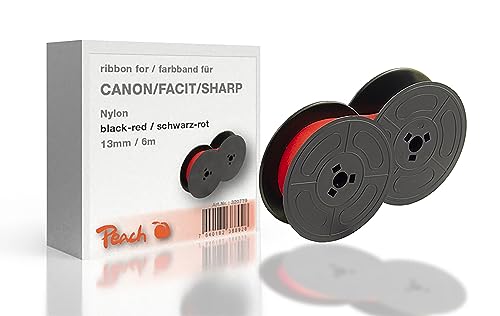 Peach Farbband ersetzt Canon/Facit/Sharp,schwarz/rot Nylon13mm/6m,Ribbon Gr51 von Peach