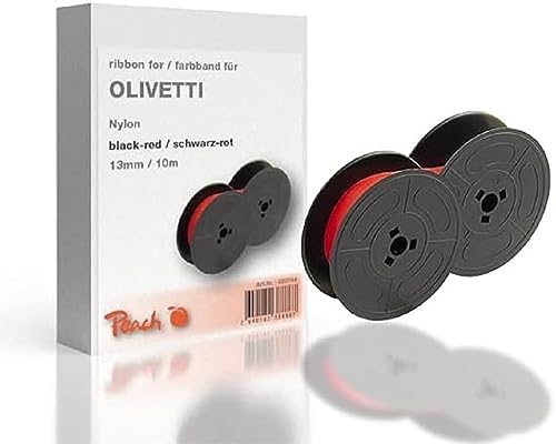 Peach Farbband ersetzt Olivetti, schwarz/rot, Nylon, 13mm/10m, Ribbon Gr1 von Peach