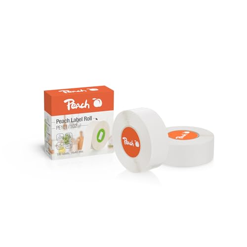 Peach 3X Thermoetikettenband weiß -14x40mm - 180 Etiketten pro Rolle - PE101A Peach 3X Thermoetikettenband weiß -14x40mm - 180 Etiketten pro Rolle - PE101A von Peach