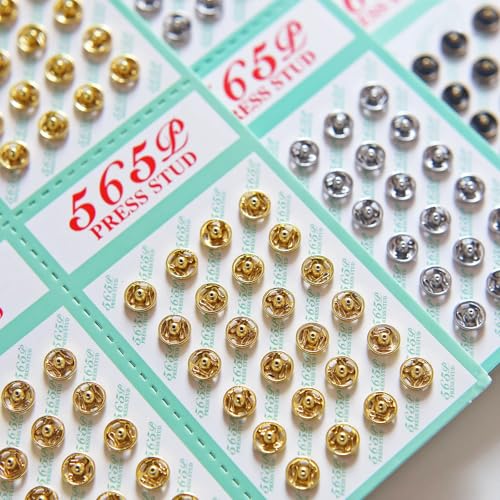 6 mm große Mini-Schnappverschlüsse aus Messing, Puppenkleidung, perfekt für Puppenkleidung (24 Paar) (silberfarben) von Peachcor