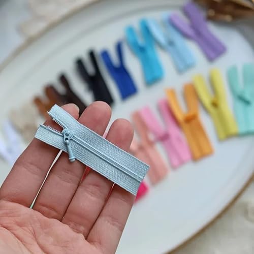 Super kleine 5 cm Reißverschlüsse – 20 Farben, perfekt für Puppennähprojekte (5 Stück) von Peachcor
