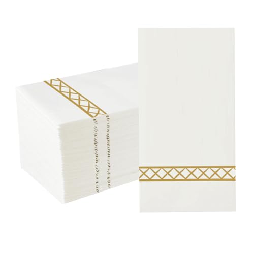 PEACHICHA Gästetücher Papierhandtücher mit Leinengefühl, dekorative Badezimmerservietten, weiche und saugfähige Einweg-Papierhandtücher für Abendessen, Küche, Partys, Hochzeiten, Gold-X, 50 Stück PEACHICHA Gästetücher Papierhandtücher mit Leinengefühl, dekorative Badezimmerservietten, weiche und saugfähige Einweg-Papierhandtücher für Abendessen, Küche, Partys, Hochzeiten, Gold-X, 50 Stück von Peachicha