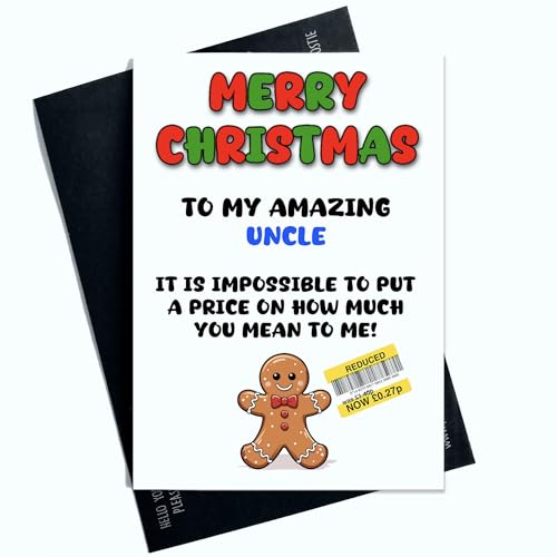 Peachy Antics Frohe Weihnachten Karte für Onkel - Lustiges reduziertes Schild Witz Urlaub Gruß - Humorvolle Weihnachtskarte für Ihn - Onkel Weihnachtsgeschenke - Familiengeschenk - SP321 Peachy Antics Frohe Weihnachten Karte für Onkel - Lustiges reduziertes Schild Witz Urlaub Gruß - Humorvolle Weihnachtskarte für Ihn - Onkel Weihnachtsgeschenke - Familiengeschenk - SP321 von Peachy Antics