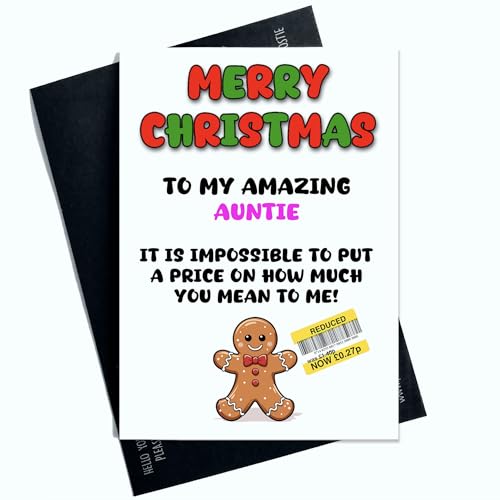 Peachy Antics Frohe Weihnachten Karte für Tante - Lustiges reduziertes Schild Witz Urlaub Gruß - Humorvolle Weihnachtskarte für sie - Tante Weihnachtsgeschenke - SP320 Peachy Antics Frohe Weihnachten Karte für Tante - Lustiges reduziertes Schild Witz Urlaub Gruß - Humorvolle Weihnachtskarte für sie - Tante Weihnachtsgeschenke - SP320 von Peachy Antics