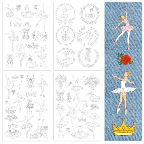 Peacoblue Stickvorlagen Wasserlöslich für Anfänger 4 Sheet Ballett with 51pcs Muster, Wash Away Stick and Stitch Auflösbares Stickereipapier für Handnähbegeisterte Frauen Erwachsene Peacoblue Stickvorlagen Wasserlöslich für Anfänger 4 Sheet Ballett with 51pcs Muster, Wash Away Stick and Stitch Auflösbares Stickereipapier für Handnähbegeisterte Frauen Erwachsene von Peacoblue