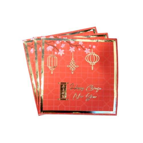 Party-Servietten zum chinesischen Neujahr, Rot und Gold, 20 Stück von Peacock Supplies