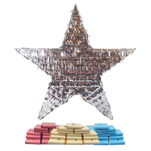 Star Pinata & Chocolate Squares Filler – Silber von Peacock Supplies