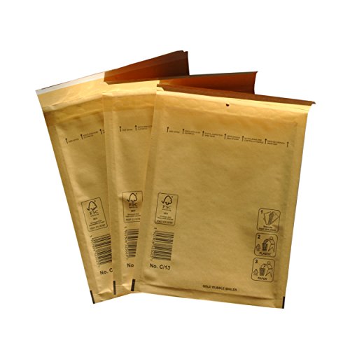 PeakPack 200x Premium Luftpolster Versandtaschen Braun Gold Typ C/3 von PeakPack