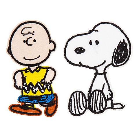 Peanuts Applikationen "Snoopy und Charlie", Größe: 4,0–7,5 cm, 2 Stück von Peanuts