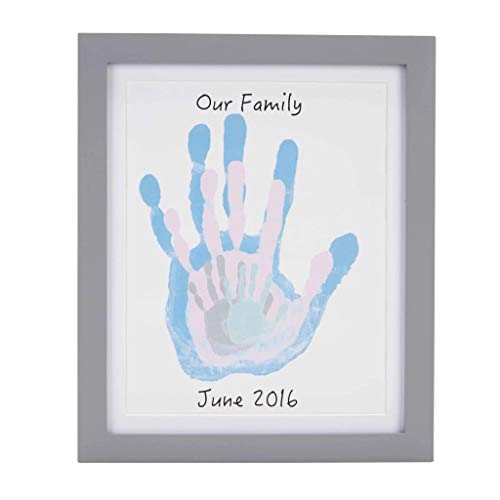 Pearhead DIY Family Handprint Frame and Paint Kit, Family Craft, Excellent Gift for New Parents, Mothers Day Gift for Mum, Grey von Pearhead