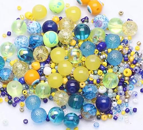 Glasperlen Mix "Evil Eye", 45g mit passenden Rocailles (Sonne & Meer) von Pearly Paradise