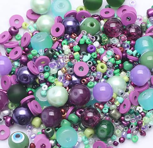 Glasperlen Mix plus Rocailles (Lavendelfeld) von Pearly Paradise