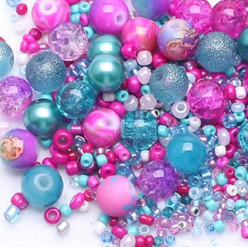 Glasperlen Mix plus Rocailles (Meerjungfrau pink) von Pearly Paradise