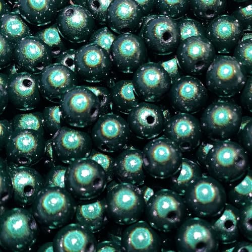Wunderperlen 10mm mit zauberhaftem Glanz, 50g, Miracle beads, 3d-Illusion (Dunkelgrün) von Pearly Paradise