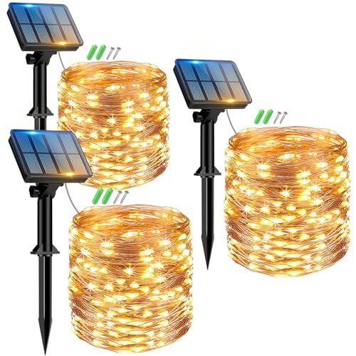 Peasur 3 Stücke Solar Lichterkette Aussen, 3x12M 120 LED Solarlichterkette Außen Wetterfest, 8 Modi IP65 Wasserdicht Kupferdraht Lichterkette Outdoor für Balkon Garten Party Hochzeit Deko, Warmweiß Peasur 3 Stücke Solar Lichterkette Aussen, 3x12M 120 LED Solarlichterkette Außen Wetterfest, 8 Modi IP65 Wasserdicht Kupferdraht Lichterkette Outdoor für Balkon Garten Party Hochzeit Deko, Warmweiß von Peasur
