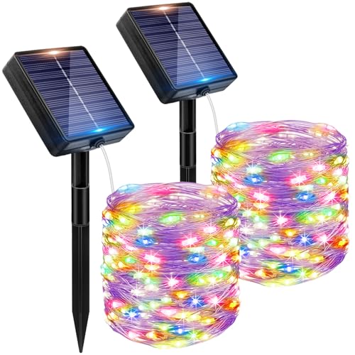 Peasur 2 Stücke Solar Lichterkette Aussen, 12M 120 LED Solarlichterkette Außen Wetterfest, 8 Modi IP65 Wasserdicht Kupferdraht Lichterkette Outdoor für Balkon Garten Party Hochzeit Deko, Mehrfarbig Peasur 2 Stücke Solar Lichterkette Aussen, 12M 120 LED Solarlichterkette Außen Wetterfest, 8 Modi IP65 Wasserdicht Kupferdraht Lichterkette Outdoor für Balkon Garten Party Hochzeit Deko, Mehrfarbig von Peasur